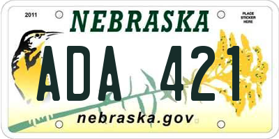 NE license plate ADA421