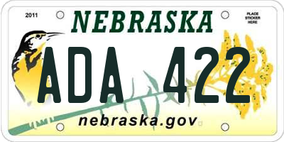 NE license plate ADA422