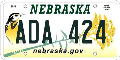 NE license plate ADA424