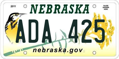 NE license plate ADA425