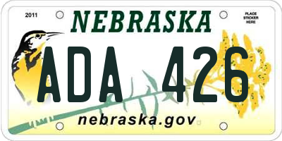 NE license plate ADA426