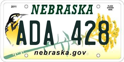 NE license plate ADA428