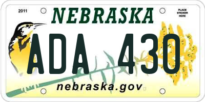 NE license plate ADA430