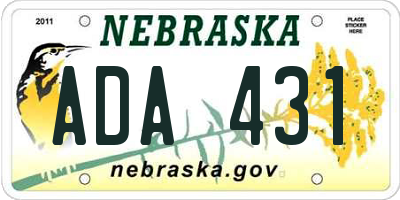 NE license plate ADA431