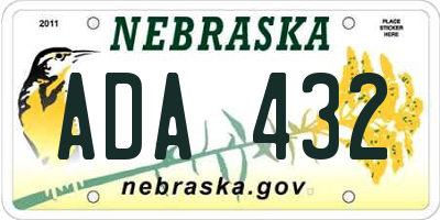 NE license plate ADA432