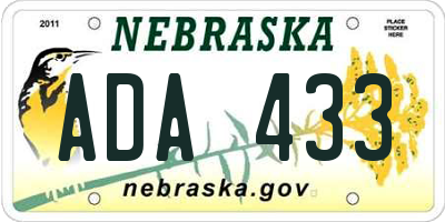 NE license plate ADA433