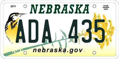 NE license plate ADA435