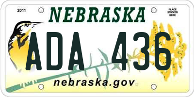 NE license plate ADA436