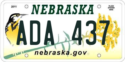 NE license plate ADA437