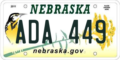 NE license plate ADA449