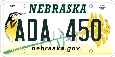 NE license plate ADA450