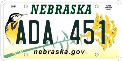 NE license plate ADA451