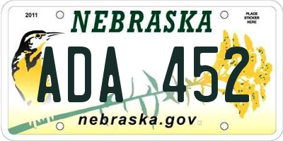 NE license plate ADA452