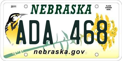 NE license plate ADA468