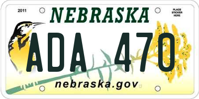 NE license plate ADA470