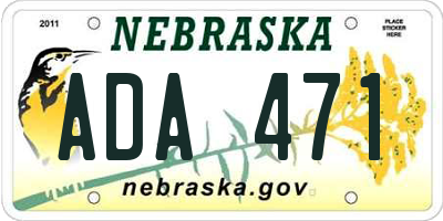 NE license plate ADA471