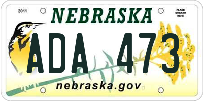 NE license plate ADA473