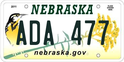 NE license plate ADA477