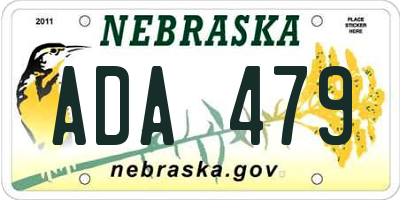 NE license plate ADA479