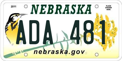 NE license plate ADA481