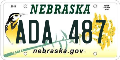 NE license plate ADA487