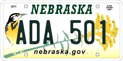 NE license plate ADA501