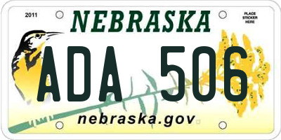 NE license plate ADA506