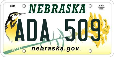 NE license plate ADA509