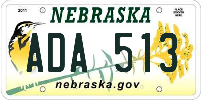 NE license plate ADA513