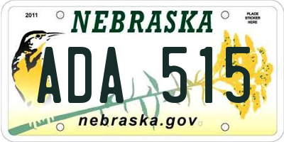 NE license plate ADA515