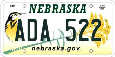 NE license plate ADA522