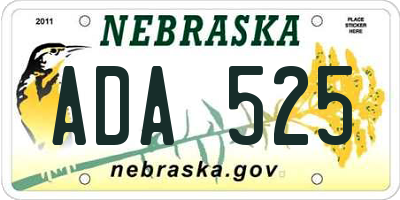 NE license plate ADA525