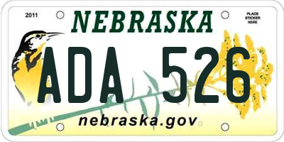 NE license plate ADA526