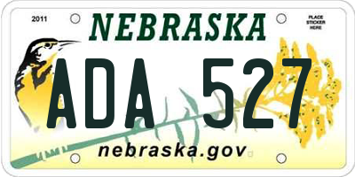 NE license plate ADA527