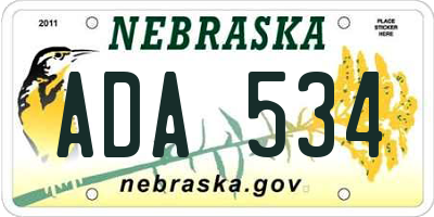 NE license plate ADA534