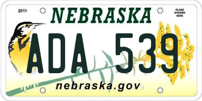 NE license plate ADA539