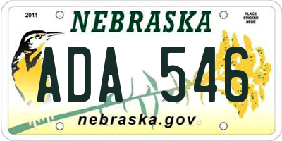 NE license plate ADA546