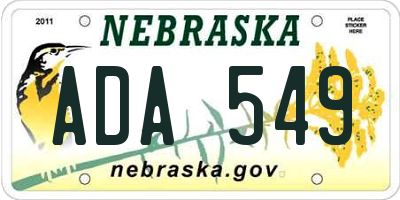 NE license plate ADA549