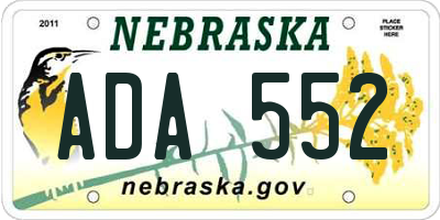 NE license plate ADA552