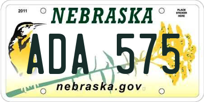 NE license plate ADA575