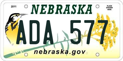 NE license plate ADA577