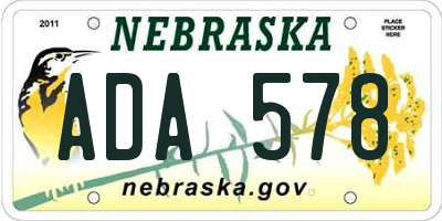 NE license plate ADA578