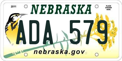 NE license plate ADA579