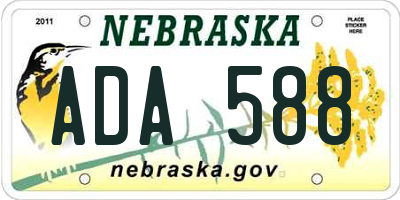 NE license plate ADA588