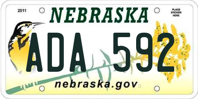 NE license plate ADA592