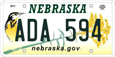 NE license plate ADA594