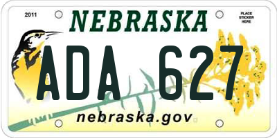 NE license plate ADA627