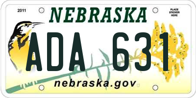 NE license plate ADA631