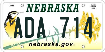 NE license plate ADA714