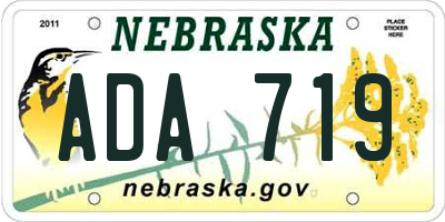 NE license plate ADA719